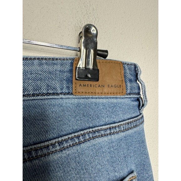 American Eagle Sz 10 Short Stretch Mom Jean Campus Brights High Waist Distressed - Picture 9 of 15